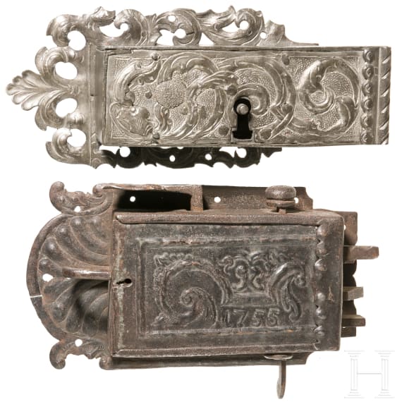 Zwei Kastenschl&ouml;sser, deutsch, um 1750 (eines datiert 1755)