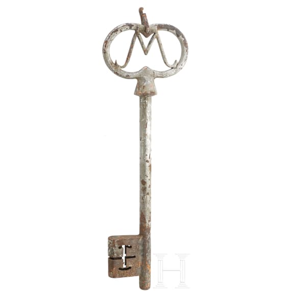 Gro&szlig;es Zunftschild (Ladenschild) eines Schl&uuml;sselmachers, deutsch, 18. Jhdt.