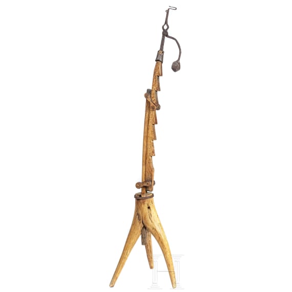 Gro&szlig;er Kienspanhalter mit Fu&szlig;, s&uuml;ddeutsch, 17./18. Jhdt.