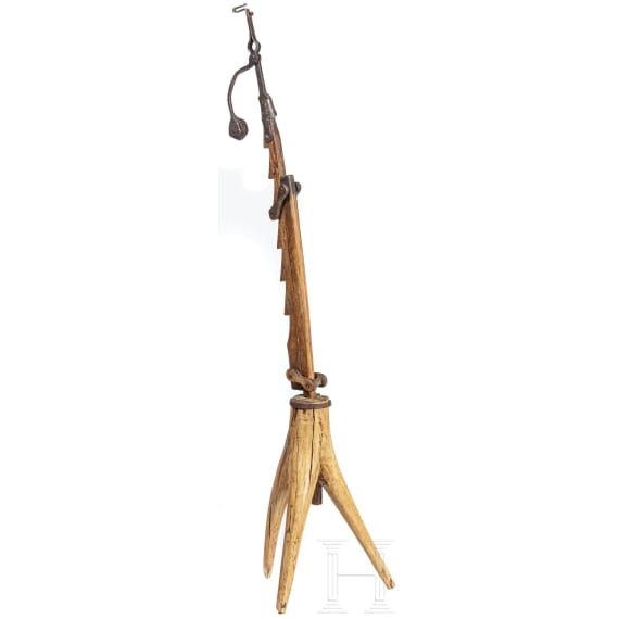 Gro&szlig;er Kienspanhalter mit Fu&szlig;, s&uuml;ddeutsch, 17./18. Jhdt.