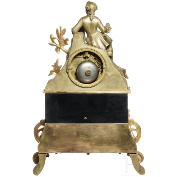 Kaminuhr mit Kavalier, Frankreich, um 1820