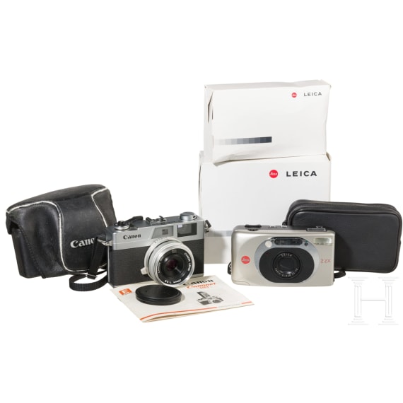 2 Kleinbild-Kompaktkameras: Leica Z2X und Canon Canonet 28