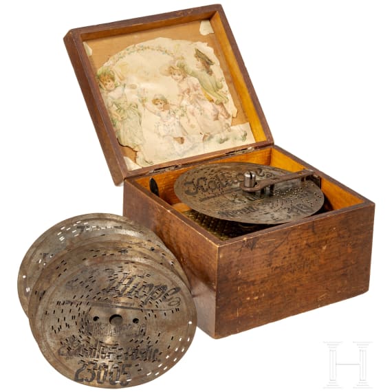 Polyphon-Musikbox (Spieluhr), deutsch, Wahren, Polyphon-Musikwerke AG, um 1900