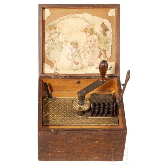 Polyphon-Musikbox (Spieluhr), deutsch, Wahren, Polyphon-Musikwerke AG, um 1900