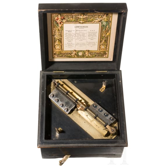 Plattenspieldose "Symphonion", Leipzig-Gohlis, Symphonion-Musikerwerke, um 1900