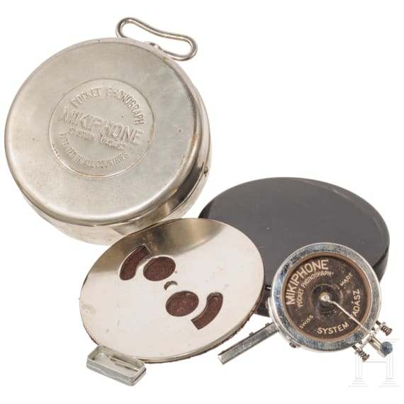 Mikiphone-Reisegrammophon (Phonograph, Schallplattenspieler), Schweiz, Maison Paillard & Cie de Sainte-Croix, 1925 - 1927