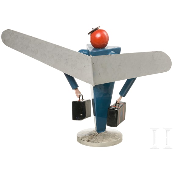 Reiseb&uuml;ro-Tisch-Modell "Pan American Airways N 021 V", 50er Jahre, sowie Satelliten-Spardose "Railroadmen's Federal Savings", mit Schl&uuml;ssel
