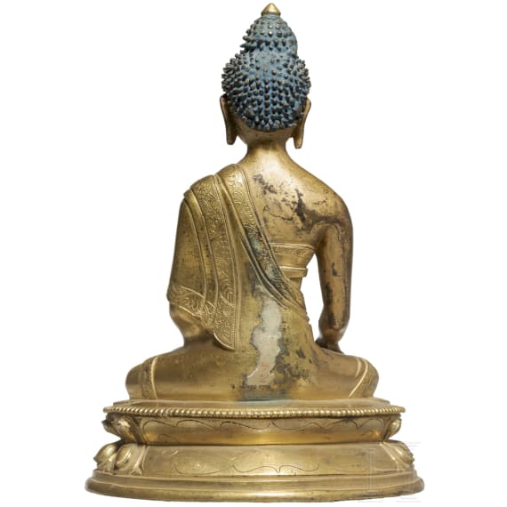 Buddha Shakyamuni aus vergoldeter Bronze, Tibet, 18./19. Jhdt.