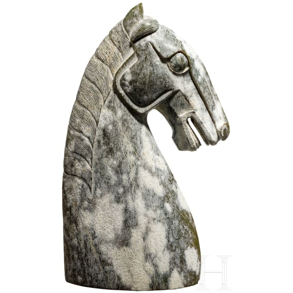 Pferdekopf-Protome, Nephrit, China