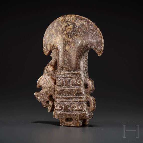 Zeremonialaxt im Stil der Ming-Zeit, Nephrit-Jade, China, um 1900