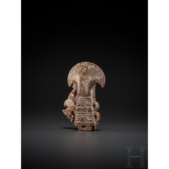 Zeremonialaxt im Stil der Ming-Zeit, Nephrit-Jade, China, um 1900