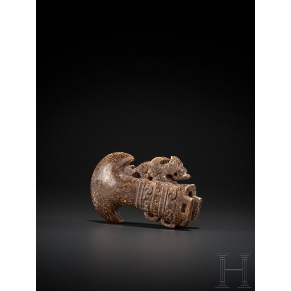 Zeremonialaxt im Stil der Ming-Zeit, Nephrit-Jade, China, um 1900