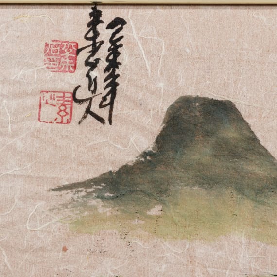 Drei farbige Tuschbilder, China, 20. Jhdt.
