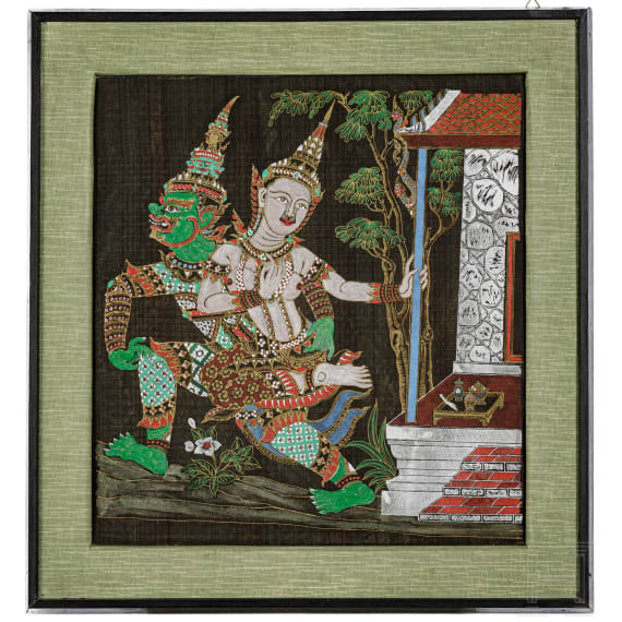 Seidenbild, Indonesien, 20. Jhdt.