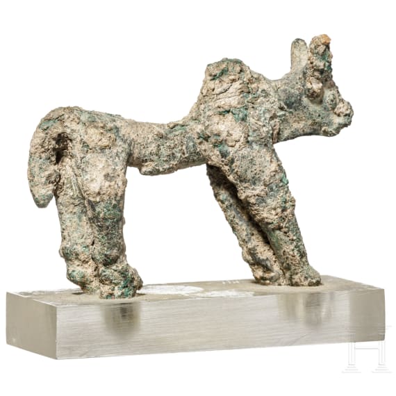 An Italian bronze bull figurine, 7th century B.C.