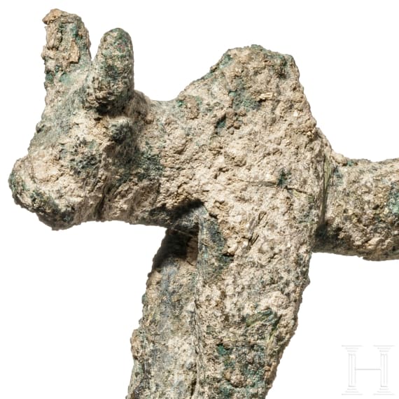 An Italian bronze bull figurine, 7th century B.C.