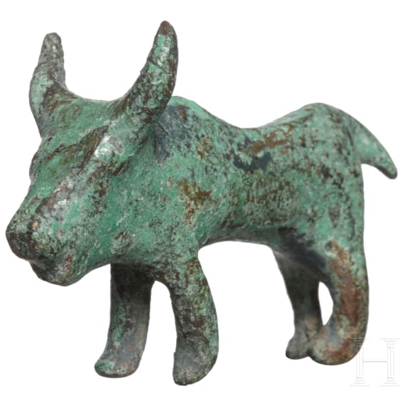 Kleinbronze eines Rindes, italisch, 7. - 4. Jhdt. v. Chr.