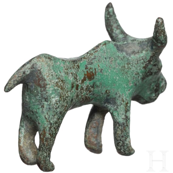 Kleinbronze eines Rindes, italisch, 7. - 4. Jhdt. v. Chr.