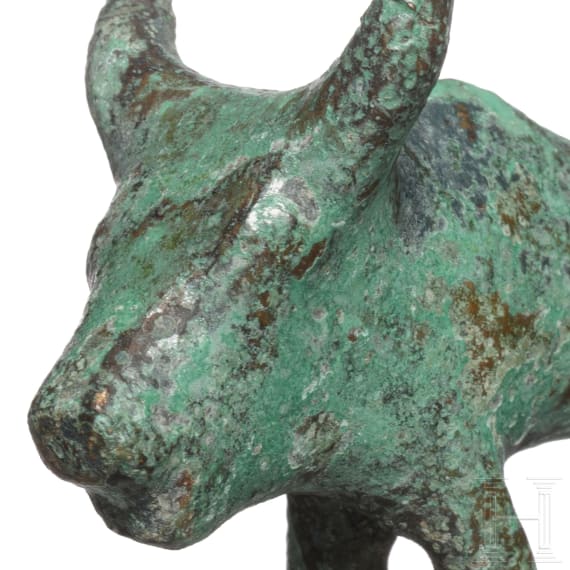 Kleinbronze eines Rindes, italisch, 7. - 4. Jhdt. v. Chr.