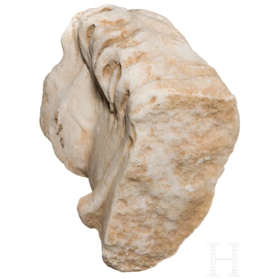 Fragment vom Kopf eines Pferdes, Marmor, römisch, 2. - 3. Jhdt.