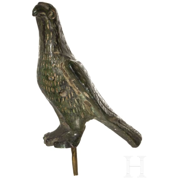 Drei bronzene Tierfiguren, Pferd und zwei Adler, r&ouml;misch, 1. - 3. Jhdt.
