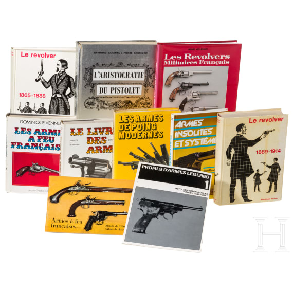 Konvolut Waffenb&uuml;cher in franz. Sprache zu Revolvern und Pistolen