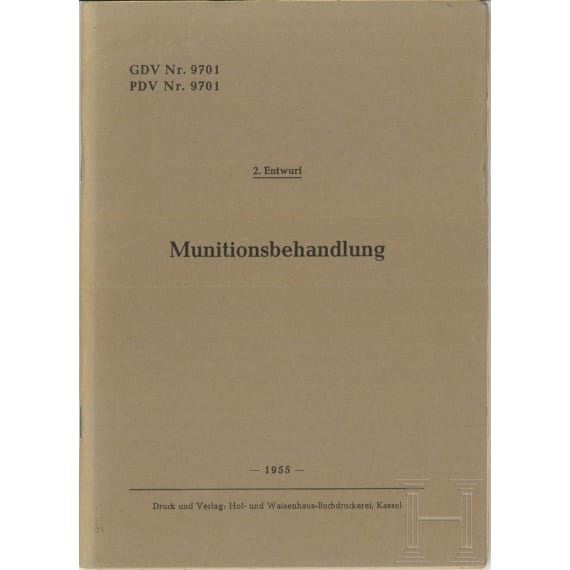11 Druckwerke zu Handwaffen, Munition und Vorschriften; Originale, 1908 - 1955