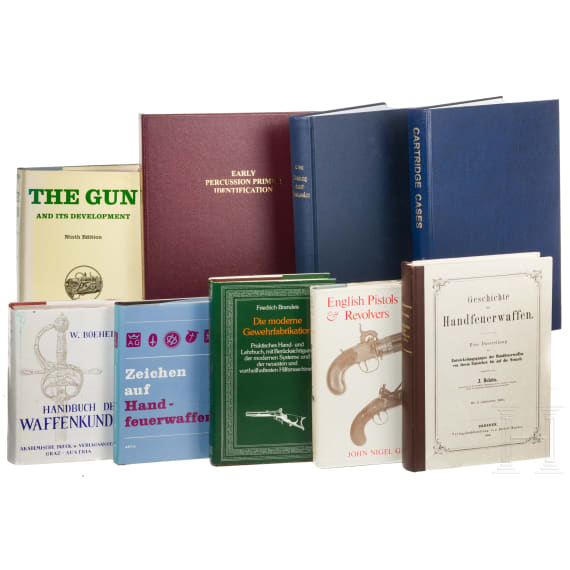 9 B&uuml;cher &uuml;ber Waffen und Munition, Waffenfabrikation und Kennzeichnung