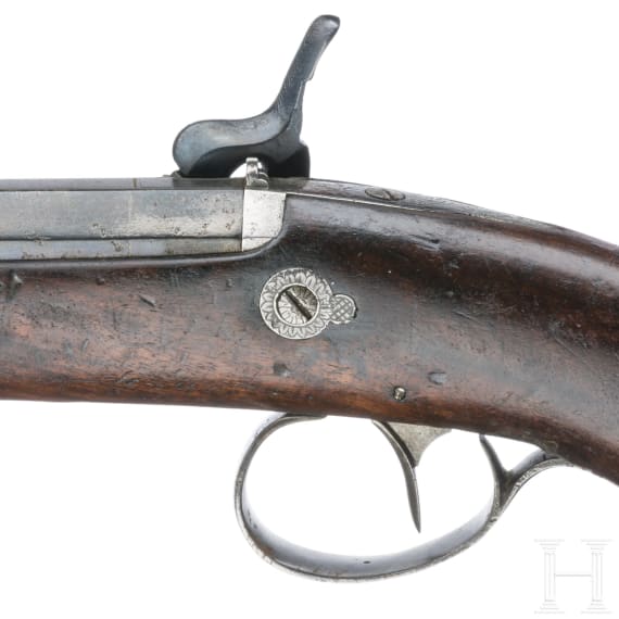 Zwei Perkussionspistolen im Kasten, Boyet Goujon, St. &Eacute;tienne, um 1845