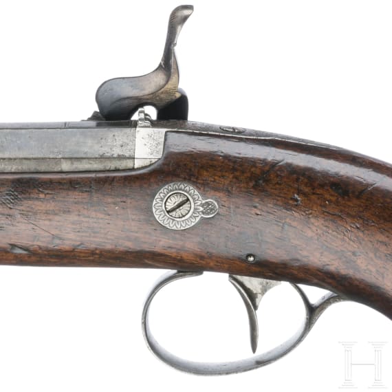 Zwei Perkussionspistolen im Kasten, Boyet Goujon, St. &Eacute;tienne, um 1845