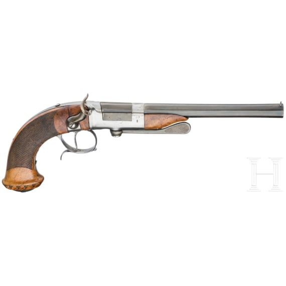 Hinterlader-Perkussionspistole, Patent Beringer, Belgien, um 1850