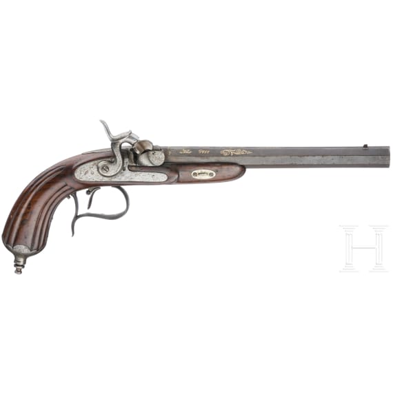 Perkussionspistole, Jose Aranguren, Eibar, datiert 1857
