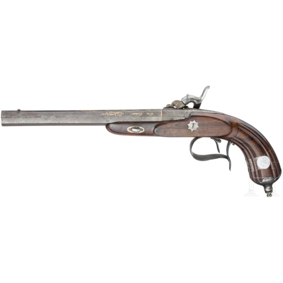 Perkussionspistole, Jose Aranguren, Eibar, datiert 1857