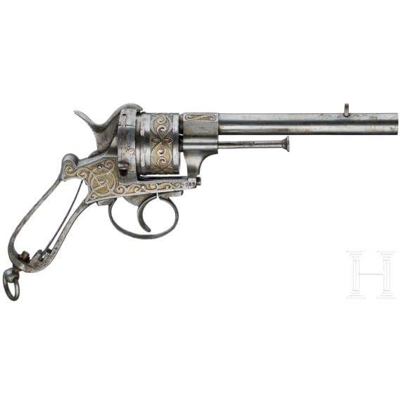 Lefaucheuxrevolver in Luxusausführung, Belgien, um 1865