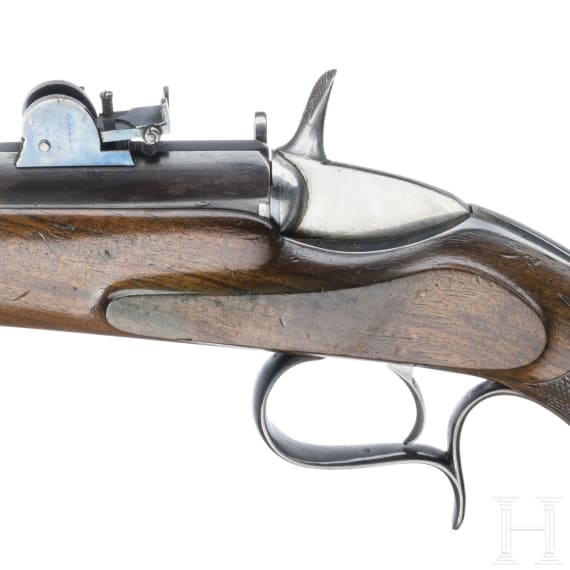Scheibenpistole, im Koffer, System Flobert, Belgien, um 1880