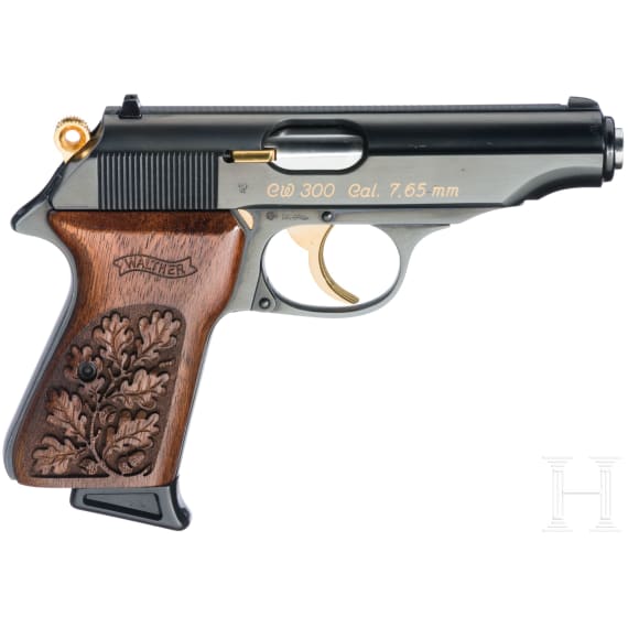 Walther PP, Ulm, Jubil&auml;umsmodell "50 Jahre Walther", in Luxus-Schatulle