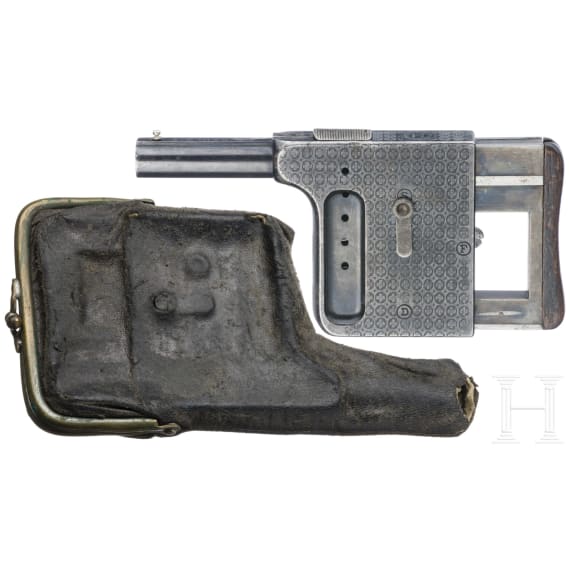Handdruckpistole Gaulois No 2, mit T&auml;schchen