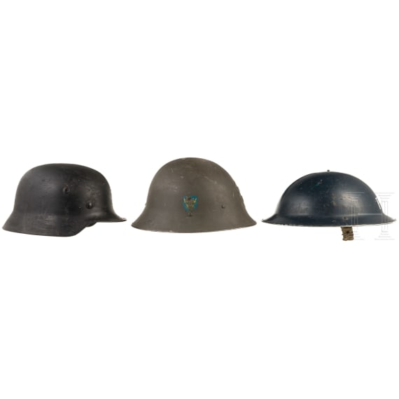 Three steel helmets, 20th century