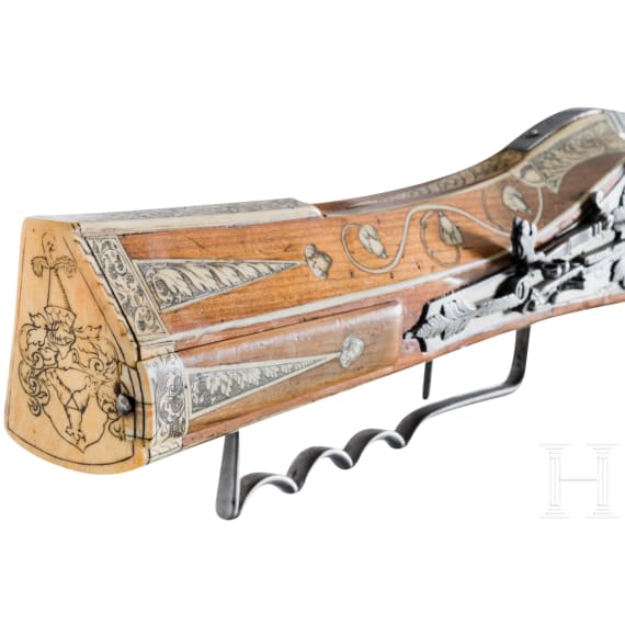 A distinguished South German early rifle with wheellock and matchlock ignition, circa 1550