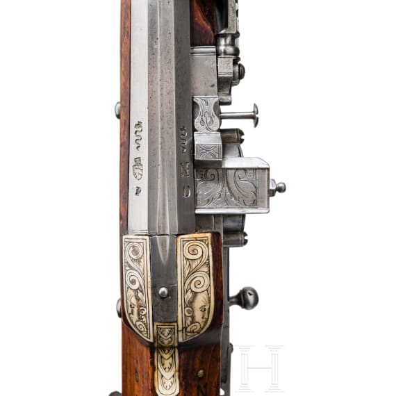 A bone-inlaid wheellock rifle by Peter Danner, Nuremberg, circa 1580