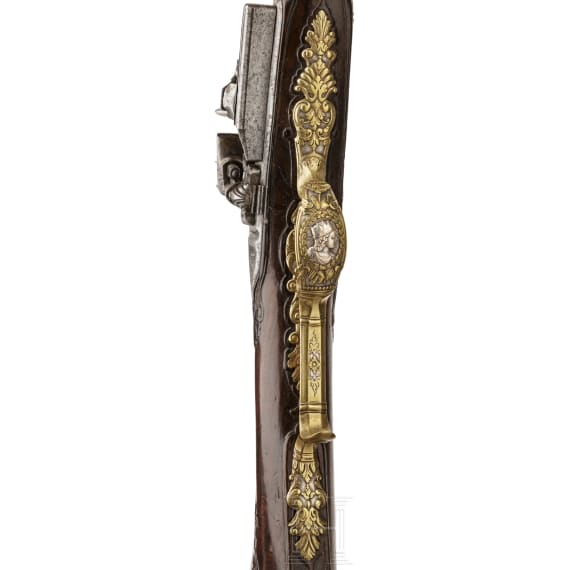 An Italian silver-mounted deluxe miquelet rifle, circa 1710/20