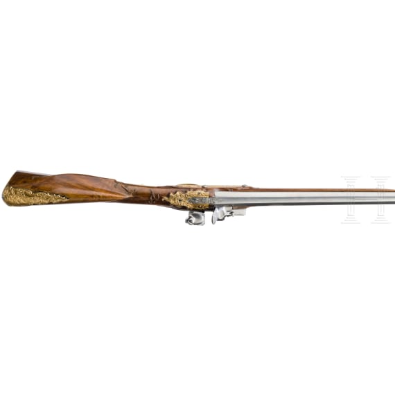 A deluxe German flintlock shotgun, circa 1750