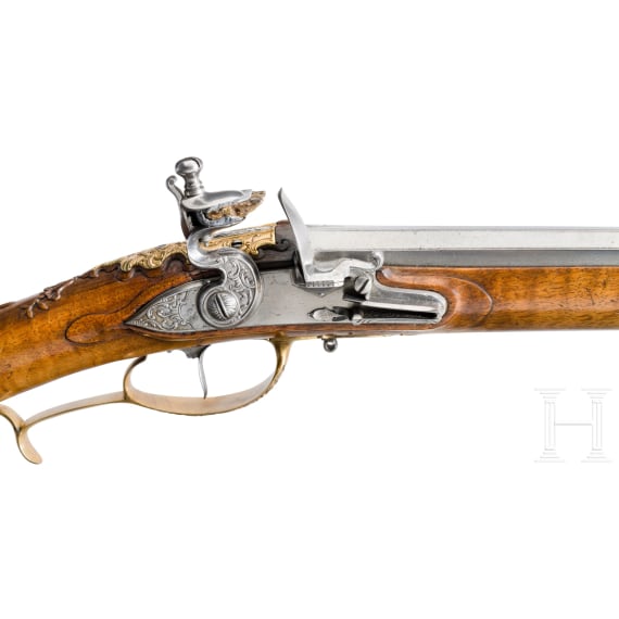 A deluxe German flintlock shotgun, circa 1750