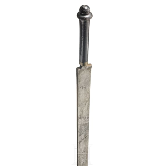 A blade of a hunting hanger from the reign of Margrave Magnus Friedrich VII zu Baden and von Hochberg, 1677 - 1709