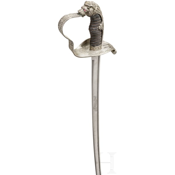A Damascus lion's head sabre M 1856 for officers, circa 1905
