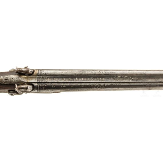 Perkussionsdoppelflinte, Felipe Achotegui, Eibar, datiert 1859