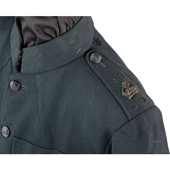 A uniform jacket for members of a Rifle Corps, circa 1900