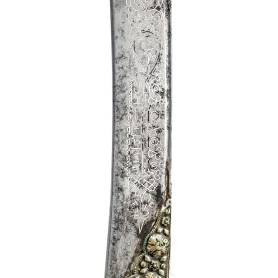 Silbereingelegter Yatagan, osmanisch, datiert 1802