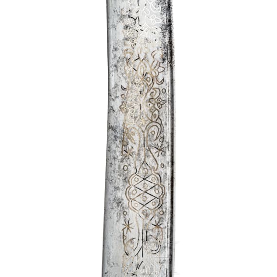 Silbereingelegter Yatagan, osmanisch, datiert 1802