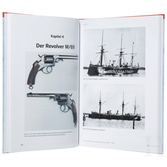 Four books on Service guns and accessories, in English, German and French